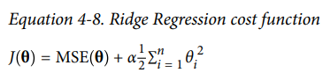 Ridge regression의 cost function