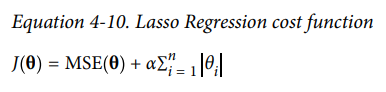 Lasso regression의 cost function