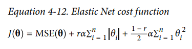 Elastic Net의 cost function