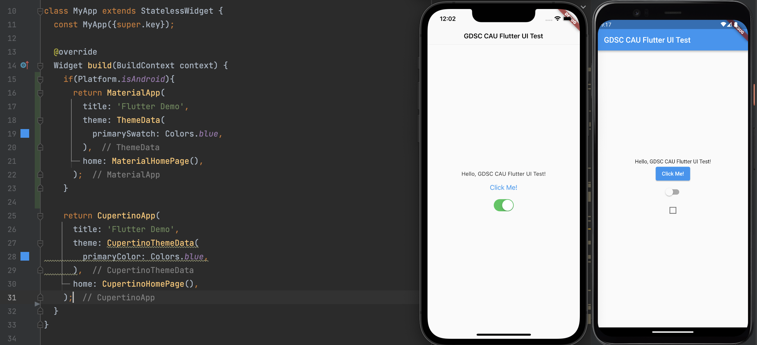 Flutter UI with Conditional
